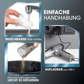 Clean Maxx CLEANmaxx Akku-Zyklon-Handstaubsauger-Set - anthrazit/schwarz