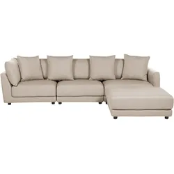 3-Sitzer Sofa beige mit Ottomane SIGTUNA