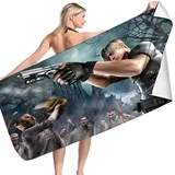 LRUD Residnt Evil Strandtuch Herren Groß 100x200,Badetuch XXL,Microfaser Handtücher,Reisehandtuch | Reise, Strand,sporthandtuch Capco (A05,100x200cm)