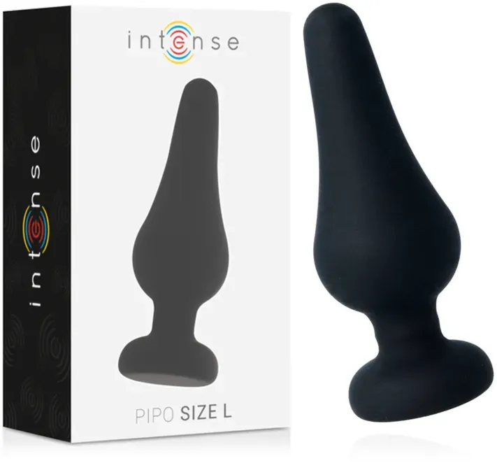 INTENSE - ANALPLUG PIPO L SCHWARZES SILIKON 13 CM