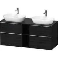 Duravit „D-Neo“ Konsolenwaschtischunterbau mit Möbelgriff Edelstahl gebürstet × Eiche
