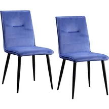 Hti-Living Esszimmerstuhl Salinas Samt blau 2er Set
