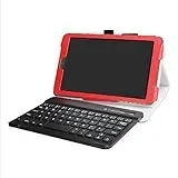 Samsung Galaxy Tab E 9.6 Bluetooth Tastatur Hülle mit Standfunktion für 9.6" Samsung Galaxy Tab E 9.6 T560 T561 Android Tablet-PC, Rot - MAMA MOUTH Bluetooth Tastatur (QWERTY, englisches Layout)