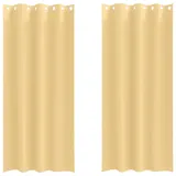 vidaXL Verdunkelungs-Vorhänge mit Ringen Beige 260 x 140 cm