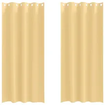 vidaXL Verdunkelungs-Vorhänge mit Ringen Beige 260 x 140 cm