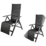 LINDER EXCLUSIV Venezia Relaxsessel 60 x 72 x 110 cm anthrazit klappbar