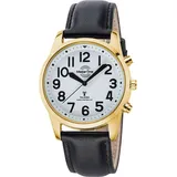 Master Time MTGA-10940-12L Sprechende Herren-Funkuhr Goldfarben/Schwarz