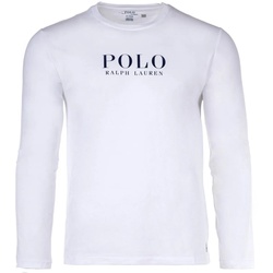 POLO RALPH LAUREN Herren Longsleeve - CREW-SLEEP TOP, Schlafshirt, Langarm, Rundhals, Baumwolle Weiß M