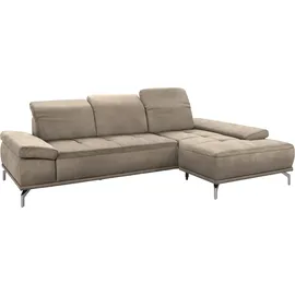 Home Affaire Ecksofa HOME AFFAIRE "Caluna", beige, B:269cm H:97cm T:174cm, Flachgewebe Mura: (100% Polyester);Luxus-Microfaser Vintageoptik (100% Polyester);Luxus-Mikrofaser (90% Polyester, 10% Polyamid), Sofas, Ecksofa, Inkl.