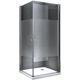 dein bau projekt Duschkabine Glasdusche Teilsatiniert 80 x 195 x 80 cm m. Wanne