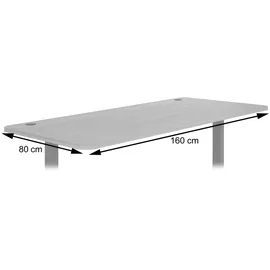 Mendler Schreibtischplatte HWC-D40 160x80cm Schwarz