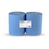 Funny Putzpapierrollen, 2 lagig, blau, 36 cm, 1000 Blatt, 1er Pack (1 x 34 2-lagig, AG-076 Putztuchrolle, 2-lg., Ø 30 36x34 cm, Zellstoff, Rollen
