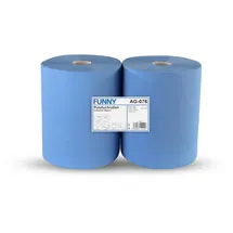 Funny Putzpapierrollen, 2 lagig, blau, 36 cm, 1000 Blatt, 1er Pack (1 x 34 2-lagig, AG-076 Putztuchrolle, 2-lg., Ø 30 36x34 cm, Zellstoff, Rollen