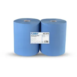 Funny Putzpapierrollen, 2 lagig, blau, 36 cm, 1000 Blatt, 1er Pack (1 x 34 2-lagig, AG-076 Putztuchrolle, 2-lg., Ø 30 36x34 cm, Zellstoff, Rollen