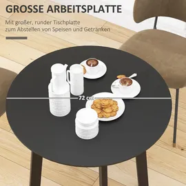 Homcom Esstisch Runder Küchentisch Esszimmertisch mit abgeschrägten Beinen für Küche Esszimmer Wohnzimmer Modernes Design Schwarz