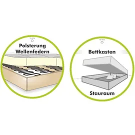 luma-home Ecksofa Schlafcouch L-Garnitur Bettkasten Ottomane links, Mikrofaser in Grau / 17002 - Grau
