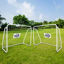 Sandora 2er Set Fußballtor 124x96x61cm weiß