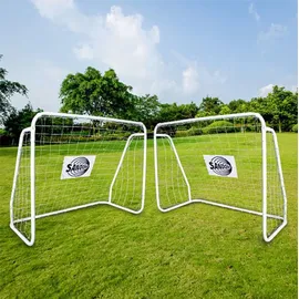 Sandora 2er Set Fußballtor 124x96x61cm weiß