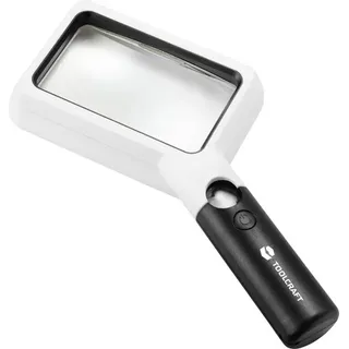 TOOLCRAFT TO-7440585 Quadratische LED-Handlupe Vergrößerungsfaktor=20 x, 2 x 2021 Energieeffizienzklasse n.rel