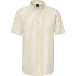 John Devin Kurzarmhemd »Regular Fit,« Streifenhemd mit Button-down-Kragen aus reiner Baumwolle, Gr. XXL (45/46) N-Gr, gelb-gestreift, , 22633520-XXL N-Gr