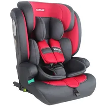 XOMAX LM238 Kindersitz mit ISOFIX I mitwachsend I 9-36 kg, 15 Monate - 12 Jahre, Gruppe 1/2/3 I 5-Punkt-Gurt und 3-Punkt-Gurt I Bezug abnehmbar und waschbar I ECE R129 I anthrazit-rot