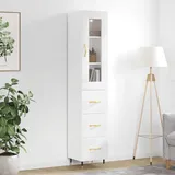 vidaXL Highboard Hochglanz-Weiß 34,5x34x180 cm Holzwerkstoff