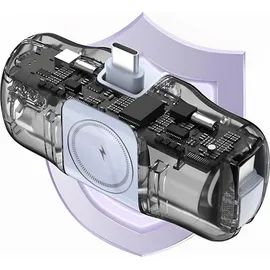 wozinsky Mini-Powerbank mit integriertem USB-C-Kabel und Apple Watch Ladegerät 5000 mAh 15 W Blau