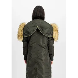 Alpha Industries Long Fishtail Polarjacke, Black olive), M