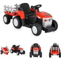 Moni Kinder Elektrotraktor Dallas mit Anhänger, Fernbedienung, Musik, Lichter
