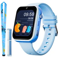 OKYUK Smartwatch Kinder, 4G Kinder smartwatch, GPS Tracker Kinder,Armbanduhr Kinder Junge,kinderuhr mit Video Phone Call, Schulmodus, SOS-Funktion, Kamera und Schrittzähler (T45 Blau)