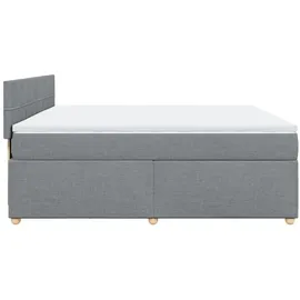 vidaXL Boxspringbett mit Matratze Hellgrau 180x200 cm Stoff