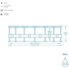 BESTWAY Steel Pro Max Frame Pool Set 427 x 107 cm holzoptik inkl. Filterpumpe