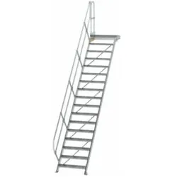 MUNK Aluminium-Treppe Plattform 45° 17 Stufen