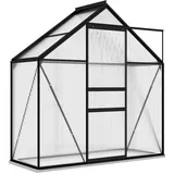 vidaXL Anlehngewächshaus Anthrazit Aluminium 1,33 m2