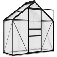 vidaXL Anlehngewächshaus Anthrazit Aluminium 1,33 m2