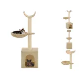 vidaXL Katzen-Kratzbaum mit Sisal-Kratzsäulen 105 cm Beige