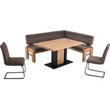 K+W Komfort & Wohnen K+W Eckbankgruppe »Floyd«, (Set, 5 tlg.), brown 75/Balkeneiche 437, & 41546452-0 B/H/T: 203 cm x 90 cm x 163 cm