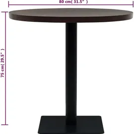 vidaXL Bistrotisch Ø 80 cm dunkel esche