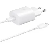 Samsung 25W Netzladegerät mit USB-C Kabel - weiß - Weiß
