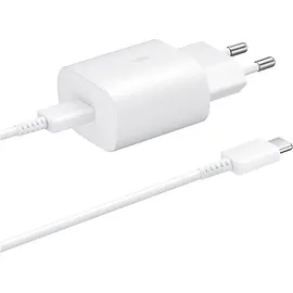 Samsung 25W Netzladegerät mit USB-C Kabel - weiß - Weiß