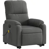 vidaXL Massagesessel Aufstehhilfe Elektrisch Polyester 89,5 x 103,5 x 0 cm Dunkelgrau
