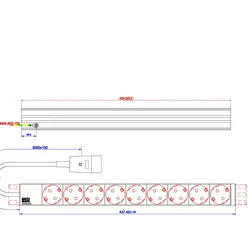 BACHMANN 19 Steckdosenleiste 9x Schutzkontakt C20-Stecker, schwarz
