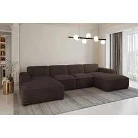 kaiser möbel Ecksofa U-Form Siena mit Stoff Velo BRAUN - Braun