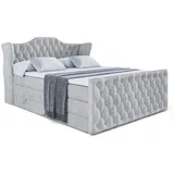 altdecor Boxspringbett VILA-Z KING - 160x200 - H3/H4 - Hellgrau