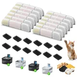 Kigniote 12 Packungen Katzenbrunnen Filter für DownyPaws FurSink 1.0 & 2.0 Trinkbrunnen Kabellos für Katzen DPWFP6, inkl. 12 Filter Trinkbrunnen Katzen & 12 Schwämme für Pumpe
