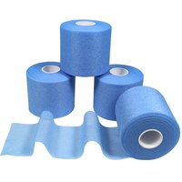 QiGui 4 Rollen Athletic Tape Foam Underwrap Bandage Foam Pre-Wrap Sports Tape für Knöchel Handgelenke Hände und Ellbogen Knie 7cm x 27m, Hautverletzungen und Kleberückstände Vermeiden (Blau)