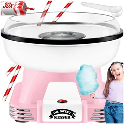 KESSER® Zuckerwattemaschine Set für dein zuhause - Mit 30x Zuckerwatte Stäbchen & Messlöffel - Retro Cotton Candy Maschine - Zuckerwatte Maschine Mit Zubehör - Höhe 22 cm  - 500 W