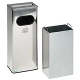 Proregal Robuster Kombiascher mit Edelstahl Abdeckung HxBxT 76 x 31 x 22 cm Edelstahl Poliert