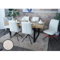 MCW 6er-Set Esszimmerstuhl MCW-N99, Küchenstuhl, drehbar Auto-Return, Stoff/Textil Chenille