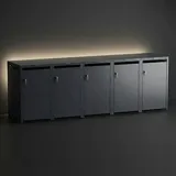 Metzler Indirekte LED-Beleuchtung für alle fünfer Mülltonnenboxen - Metzler LED Streifen für Mülltonnenverkleidung für 5 Tonnen